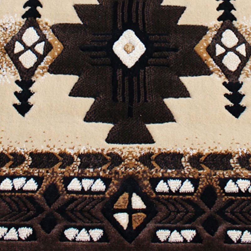 Emma and Oliver Olefin Accent Rug with Complementary Southwestern Pattern and Jute Backing, 5 of 6