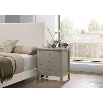NicBex Two-Drawer Nightstand Bedside Table with Solid Legs End Table with Metal Handles for Living Room, Bedroom