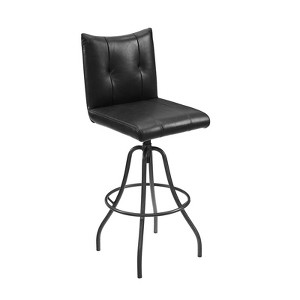 HOMLUX Steel Swivel Barstool Luxury Genuine Leather Dining Chairs with Metal Base - 1 of 4