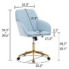 NicBex Adjustable Office Chair with Wheels,Modern Ergonomic Computer Chair,Swivel Velvet Upholstered Desk Chair for Adult, Student - 3 of 4