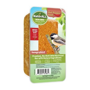 Hungrybird NaturAll Non-GMO, High-Protein Suet Bar with Hot Pepper Filling for Outside Wild Birds - 1 of 1