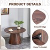 Hrinhom 25.6"W Coffee Table, Round Side Table, Wood Grain veneer - 4 of 4