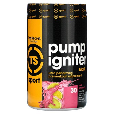 Top Secret Nutrition Sport, Pump Igniter Black, Ultra Performing Pre-Workout, Pink Lemonade, 15.8 oz (450 g)