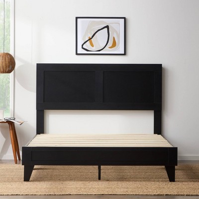 Lily Double Framed Wood Platform Bed, Wood Bed Frame With Headboard Full