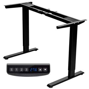 Costway Electric Sit Stand Desk Frame Dual-motor Height-adjustable Standing Desk Base with 3 Memory Positions & Touch Control Panel Home Office