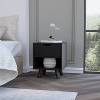 NicBex 15.74 inch Wide Nightstand with 1 Drawer,Modern Side Table with Four Legs and Open Shelf,Bedside Table for Bedroom,Living Room,White/Black - 2 of 4