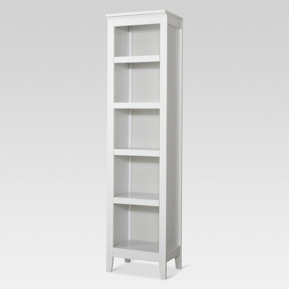 Book case: Threshold Carson Narrow 5 Shelf Bookcase - White