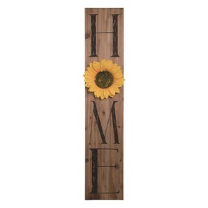Transpac Wood 47.5" Brown Spring Sunflower Porch Decor - 1 of 2
