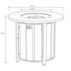 Gulches 30" Round Propane Fire Pit Table 50,000 BTU Black Steel, Wood Grain Ceramic Top, CSA/ETL Approved, Adjustable Flame with Lid/Rain Cover - 2 of 4