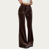 Anna-Kaci Women’s Soft Velvet Lounge Pants with Wide Flared Legs Adjustable Drawstring Waistband and Smooth Stretch Fabric - 2 of 4