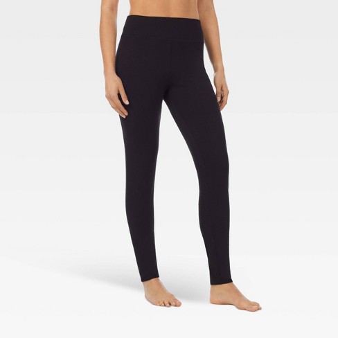 Warm Essentials by Cuddl Duds Women's Smooth Stretch Thermal Leggings -  Black S