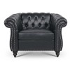 VYNXARIA 1 Seater Sofa For Living Room,Soft PU leather fabric, easy to clean,Black - 3 of 4