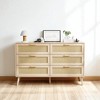 Mshliw 47.2" Rattan 6 Drawer Dresser with Wood Handles, Wide Chest of Drawers Storage Cabinet with Metal Slides and Anti-Tip Kit for Living Room - 4 of 4