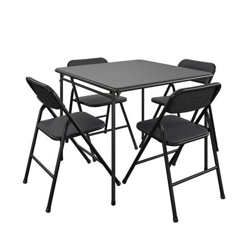 5pc Folding Table Set Black - Plastic Dev Group : Target