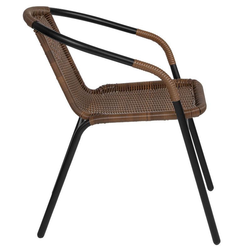 Flash Furniture Lila 2 Pack Rattan Indoor-Outdoor Restaurant Stack Chair, 5 of 16