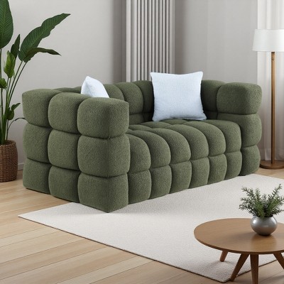 Boucle 2-Seater Sofa with Plush Multi-Density Cushions