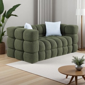 Boucle 2-Seater Sofa with Plush Multi-Density Cushions - 1 of 4
