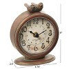 Storied Home Vintage Pewter Mantel Clock with Birds - 3 of 4