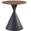 NicBex Modern Round Coffee Table Set of 2 with Wooden Top and Steel Base for Living Room and Bedroom - 3 of 4