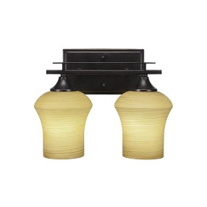 Toltec Lighting Uptowne 2 - Light Vanity in  Dark Granite with 5.5" Zilo Cayenne Linen  Shade - 1 of 1