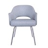 Guest Chair Gray Linen - Boss Office Products: Chrome Base, Mid-Century Modern, 275lbs Capacity - 2 of 4