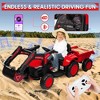 3-in-1 Ride-On Kids Excavator with Remote Control, 12V Electric Car Toy with LED Lights, Bluetooth Music, Digger and Trailer - 4 of 4