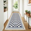 Modern Stripe Geometric Area Rugs Washable Soft Rug for Living Room Thin Low Pile Non Slip Stain Resistant Carpet for Bedroom Office - 2 of 4