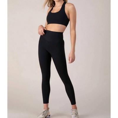 Women's Ladies Ebony Ribbed 7/8 Length Leggings - Bloch