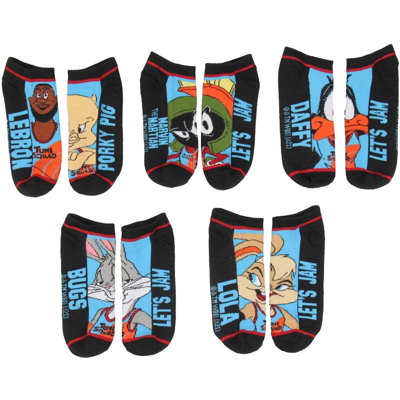 Space Jam A New Legacy Adult 5 Pack Mix And Match Unisex No Show Ankle Socks Multicoloured, 2 of 5