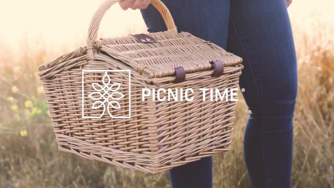 Picnic Time Piccadilly Picnic Basket with Service for Two, 2 of 14, play video