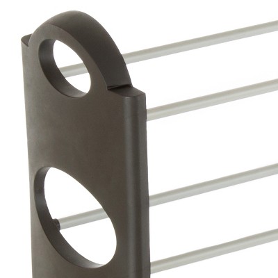 Hastings Home 4-Tier Black and Silver Stackable Metal Shoe Rack