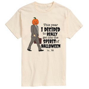 Men's - The Office - Dwight Halloween Spirit Pumpkin Head Short Sleeve Graphic T-Shirt - 1 of 3