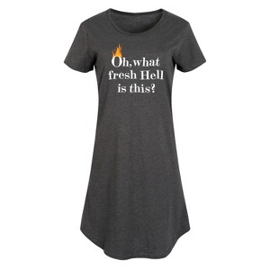 Women's - Instant Message - Fire Fresh Hell Graphic T-shirt Dress - 1 of 4