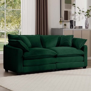 NicBex 80.3 Inch Loveseat,Modern Corduroy Fabric Loveseat Sofa with 4 Pillows,Deep Seating 2-Seater Couch for Living Room - 1 of 4
