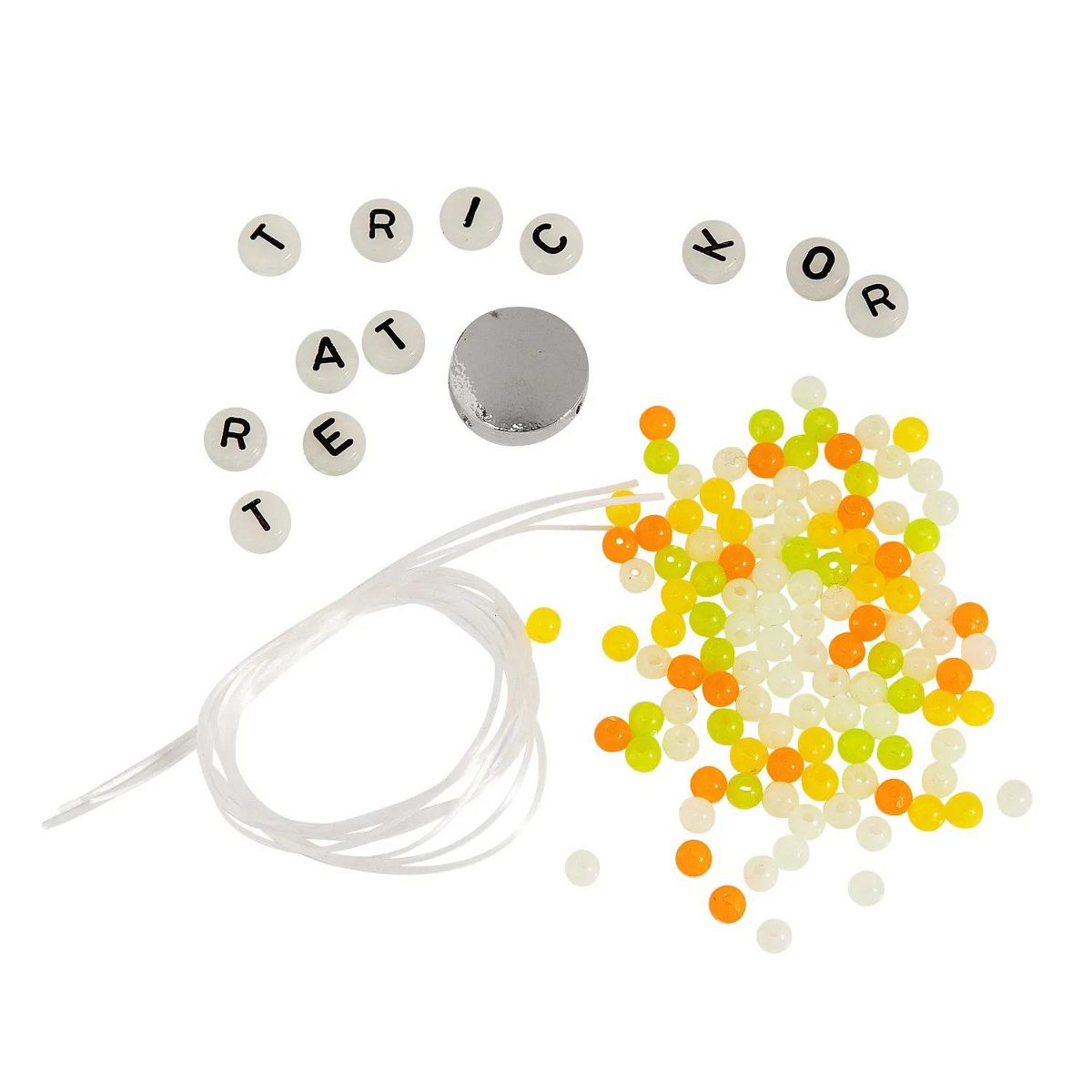 Glow-in-the-Dark Beaded Trick-or-Treat Halloween Bracelet Craft Kit - Makes 6 - thumbnail 3