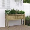 vidaXL Garden Planter with Legs - Outdoor Patio Flower Box - Vacuum Pressure Impregnated Pine Wood - 43.3" x 12.2" x 27.6" - Brown - 2 of 4