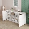 Storage Sideboard, Accent Cabinet, Wooden Side Cabinet, With Glass Doors, Sideboard Buffet Server Cabinet For Living Room - 3 of 4