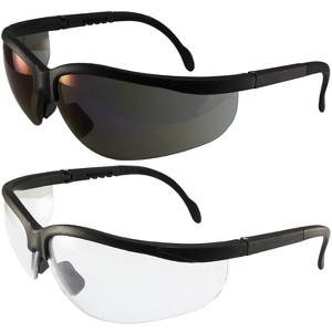 2 Pairs of Global Vision Eyewear Blue Moon Safety Motorcycle Glasses with Blue Mirror, Clear Lenses - 1 of 4