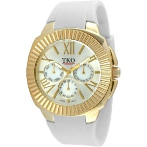 TKO Orlogi Women's Gold-Tone White Multi-Function Watch with Soft Silicone Rubber Band - 1 of 2