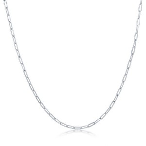 Links of Italy Sterling Silver 1.65mm Adjustable Paperclip Chain - Available Colors: Silver, Gold - 1 of 3
