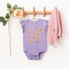 The Juniper Shop SmileyWorld Pumpkin Collage Daisies Flutter Sleeve Bodysuit - 3 of 4