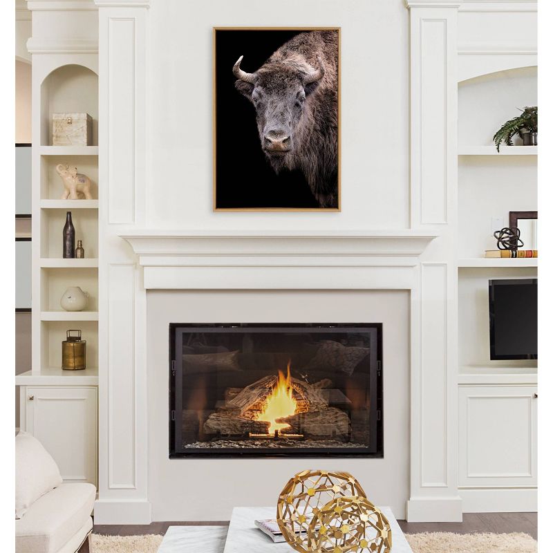 Kate &#38; Laurel All Things Decor 23&#34;x33&#34; Sylvie American Bison Buffalo Yellowstone Wildlife Animal Framed Canvas Wall Art, 2 of 6