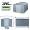 10x12 Ft Outdoor Storage Shed, Large Metal Storage Sheds with Updated Frame Structure and Lockable Doors, Garden Tool Shed for Backyard Patio Lawn - 4 of 4