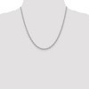 Black Bow Jewelry 3.2mm, 14k White Gold Solid Link Cable Chain Necklace - 2 of 4