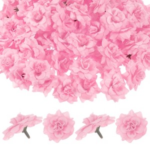 Unique Bargains Silk Rose Artificial Flower Heads Bouquet Decor - 1 of 4