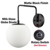 Claxy Modern Plug-in Wall Sconce Globe Swing Arm, Black with Switch - 3 of 4