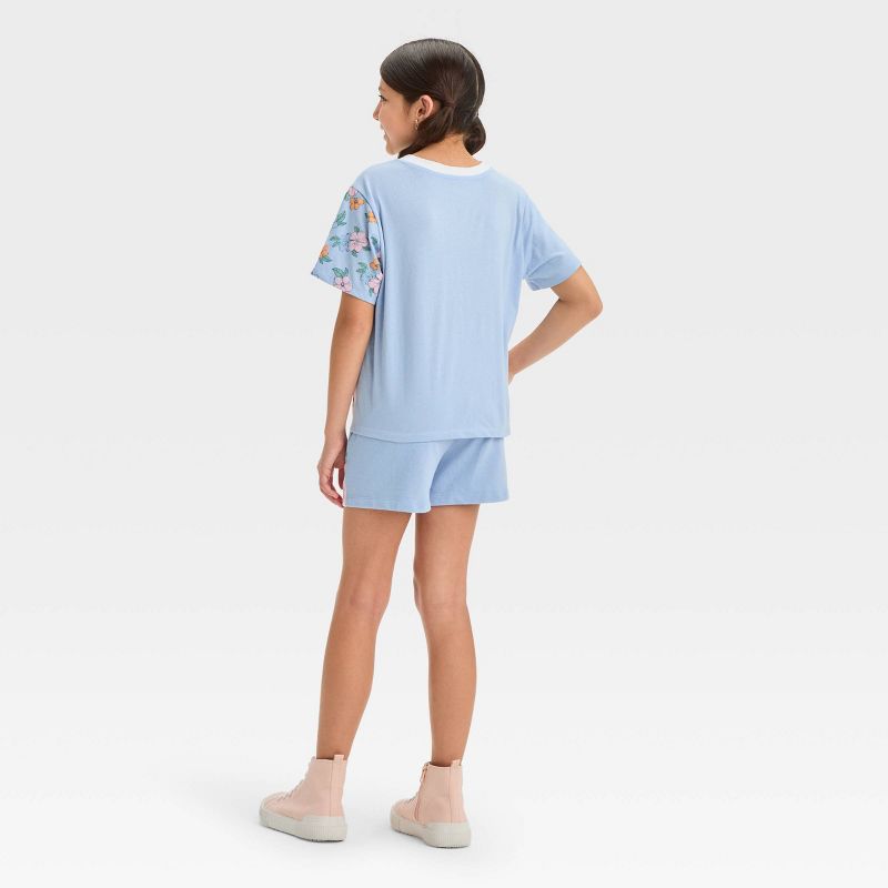 Girls&#39; MTV Colorblock 2pc Top and Bottom Shorts Set - Ivory/White/Blue, 2 of 5