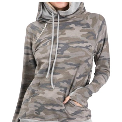 Women's Camo Side Zipper Hoodie - 7th Ray