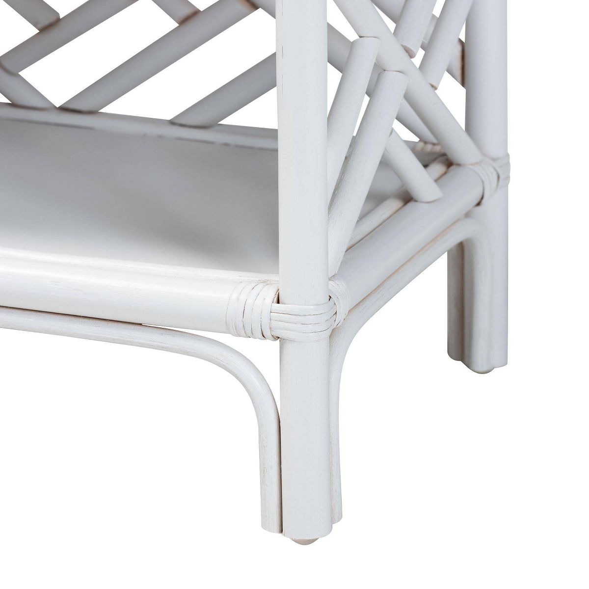 bali & pari Tiaret Natural Rattan Nightstand with Drawer and Shelves White - thumbnail 2