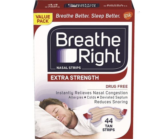 Breathe Right Extra Tan Drug-Free Nasal Strips for Congestion  - 44ct